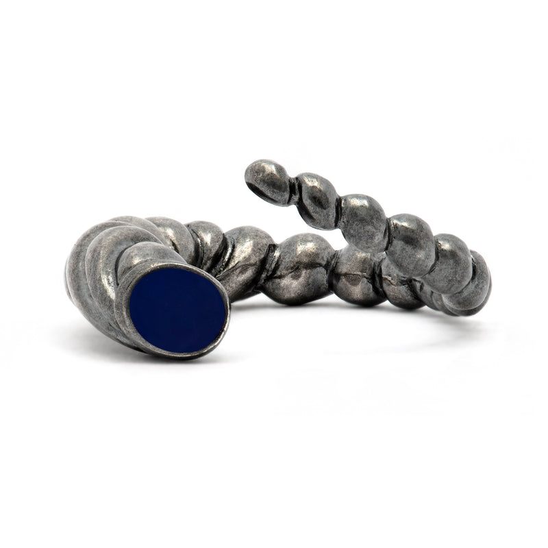 Unicorn blue silver ring